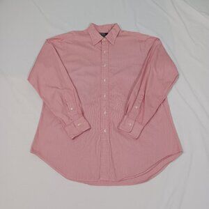 Polo Ralph Lauren Shirt Mens Red Sz 16 1/2 34/35 Long Sleeve Striped Classic Fit